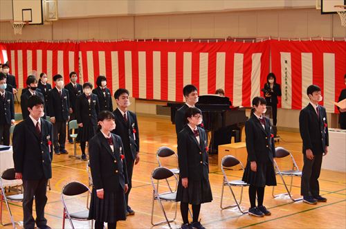 一本木中学校での卒業式の様子4