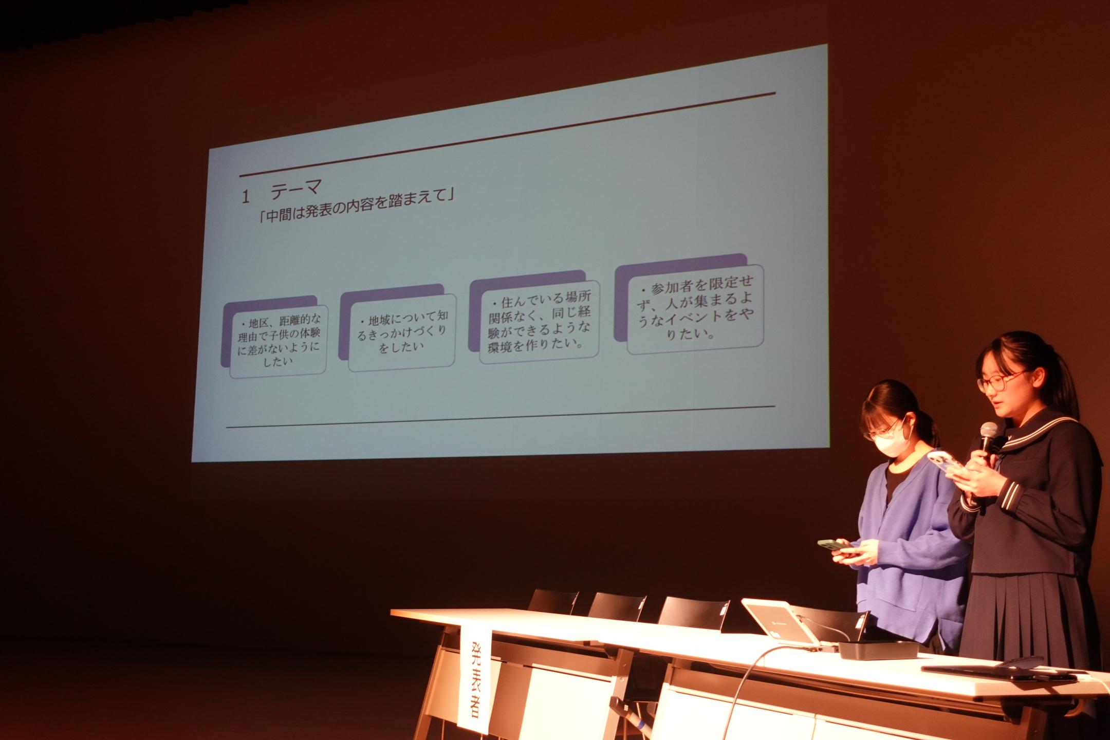 発表する学生