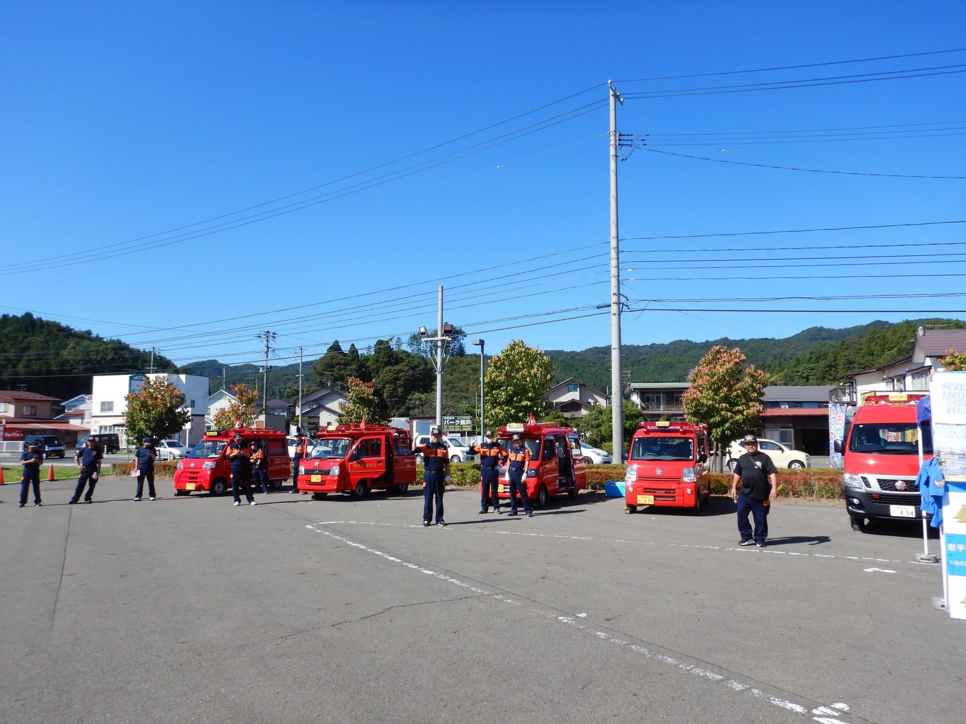 消防車両の展示