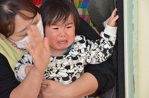 鵜飼保育園で行われた節分行事の様子