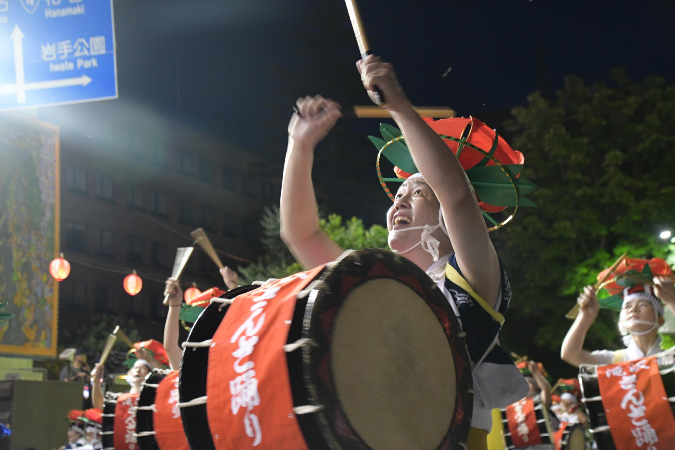 滝沢市さんさ踊り保存会の太鼓