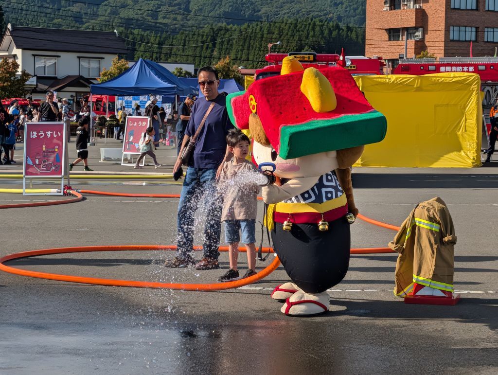 ちゃぐぽんも放水体験